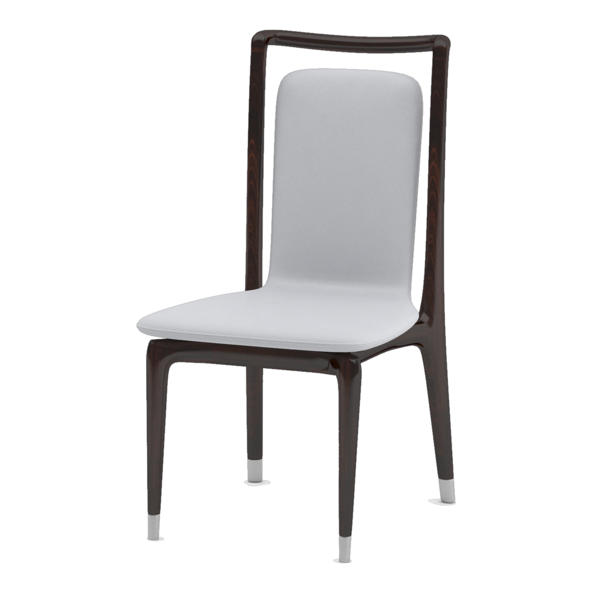 892 Dining Chair D — Light Grey Leather